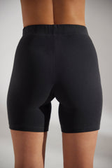 Soft Cotton Biker Shorts in Black
