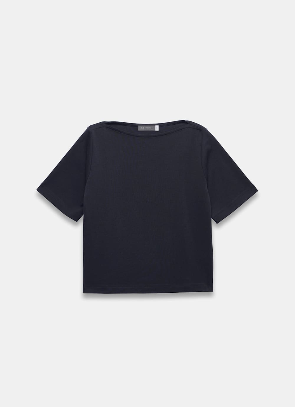 Navy Slash Neck T Shirt