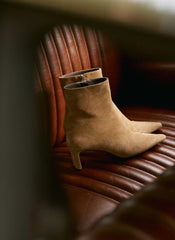 Macy Neutral Suede Ankle Boots