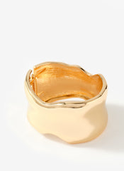Gold Tone Clean Wave Bangle