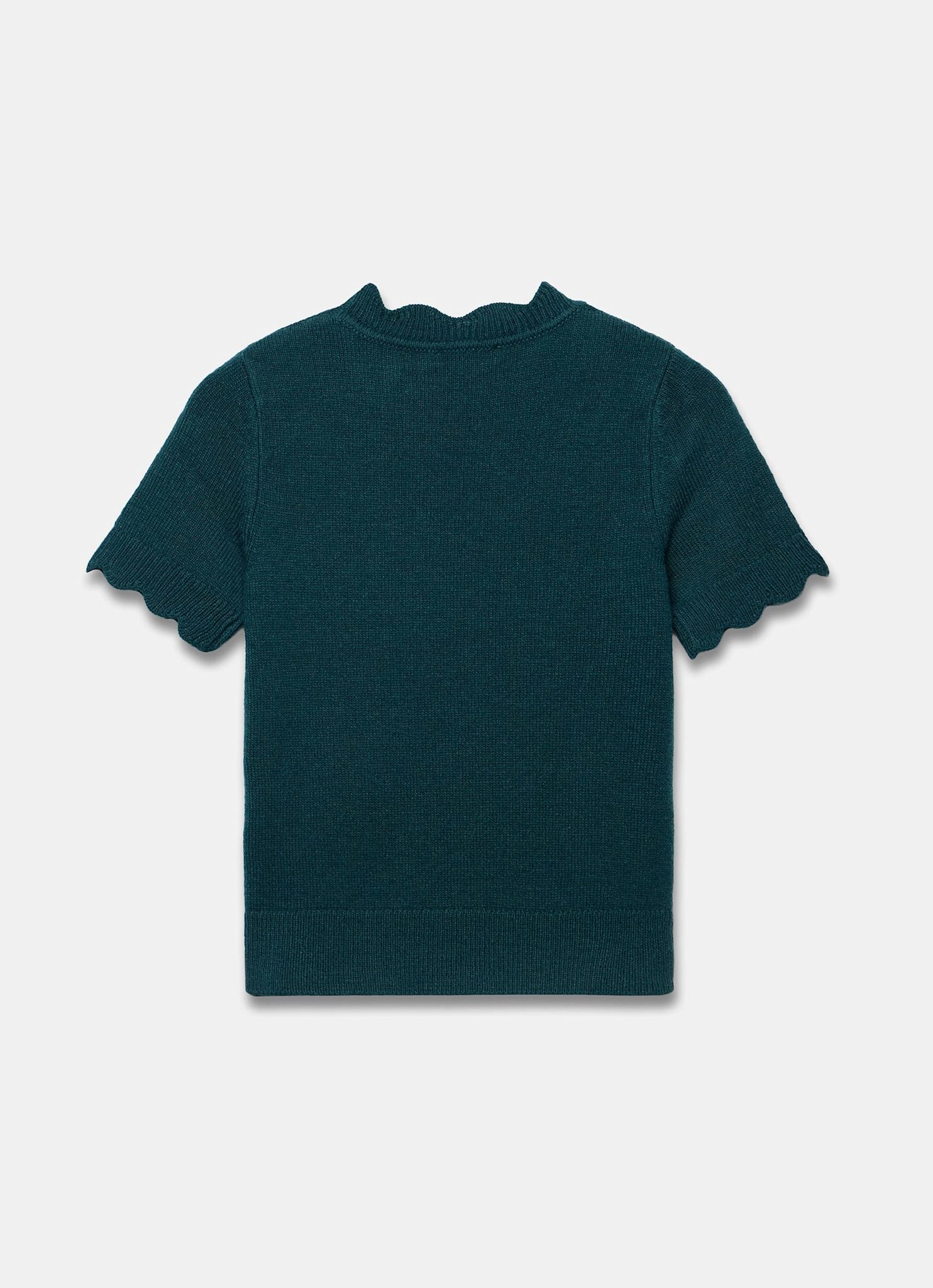Teal Scallop Knit Top