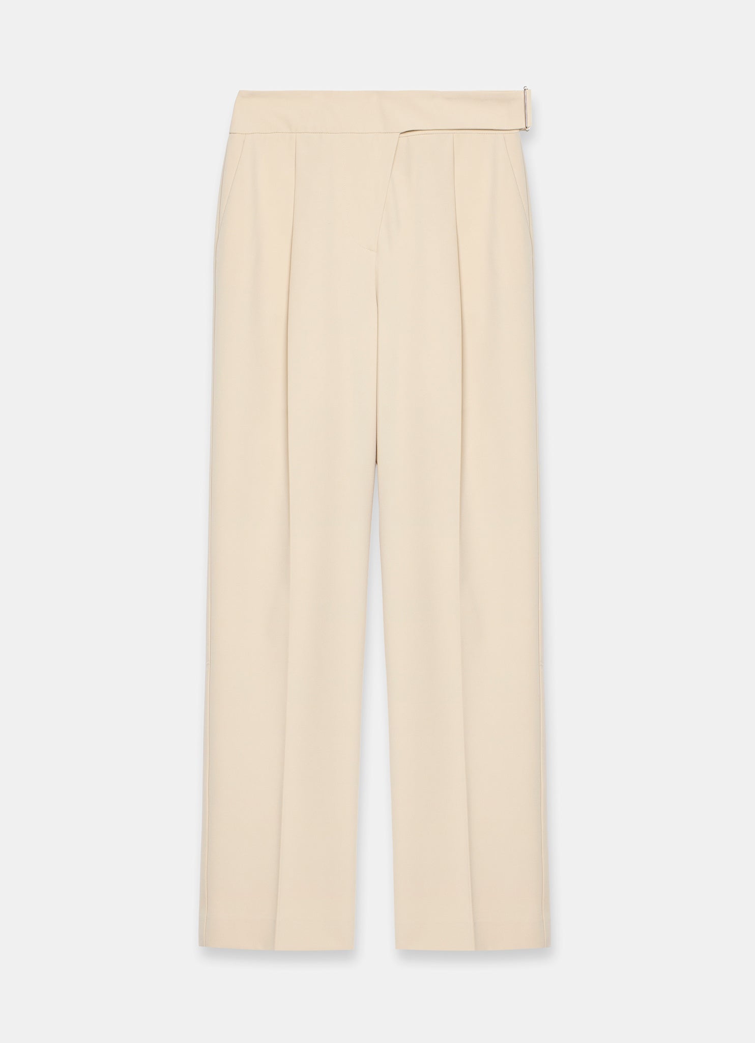 Neutral Tapered Buckle Detail Trousers
