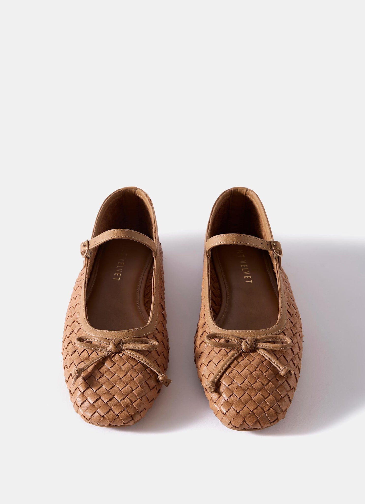 Charley Tan Leather Woven Pumps