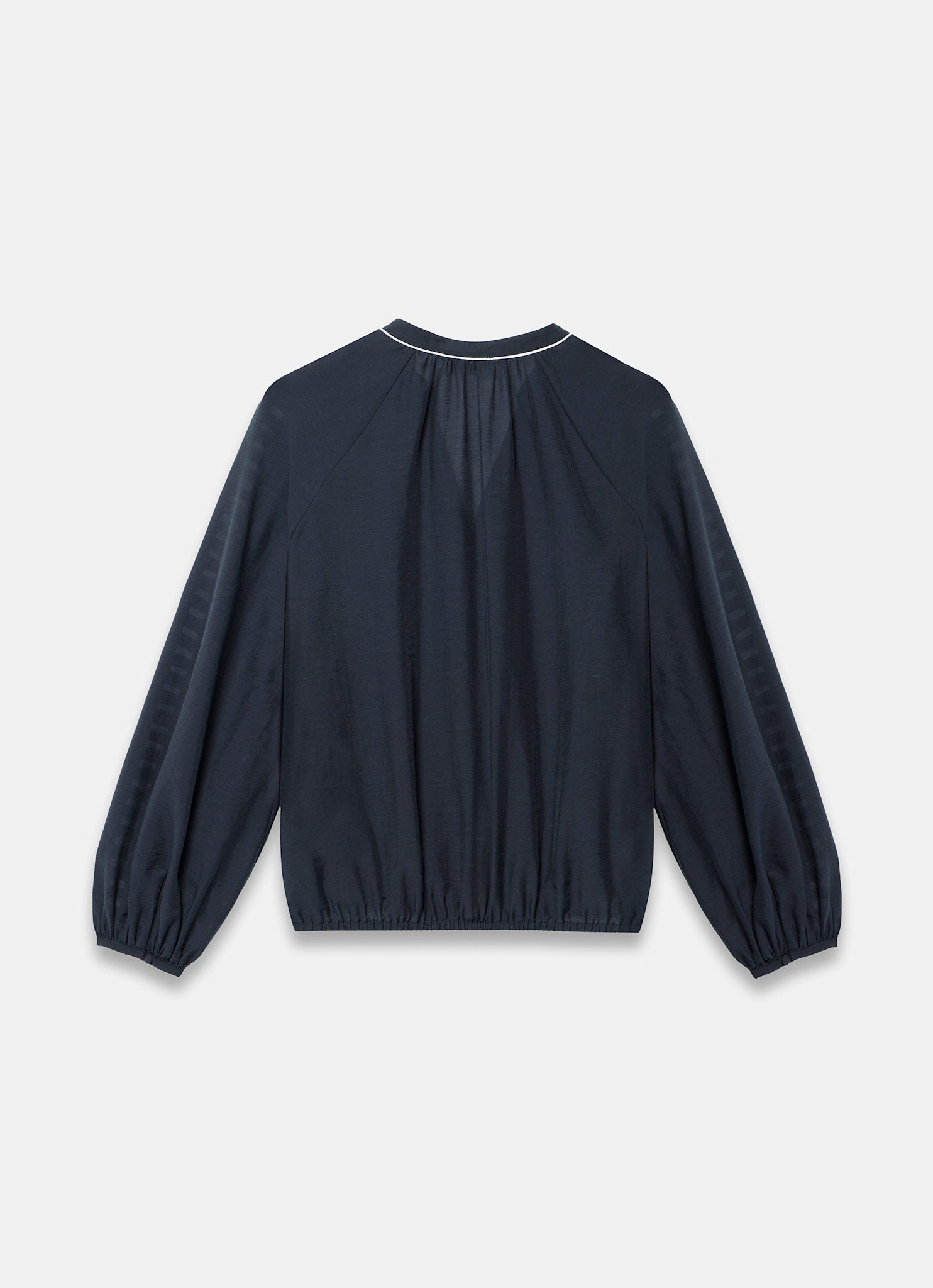 Navy Whipstitch Detail Blouse