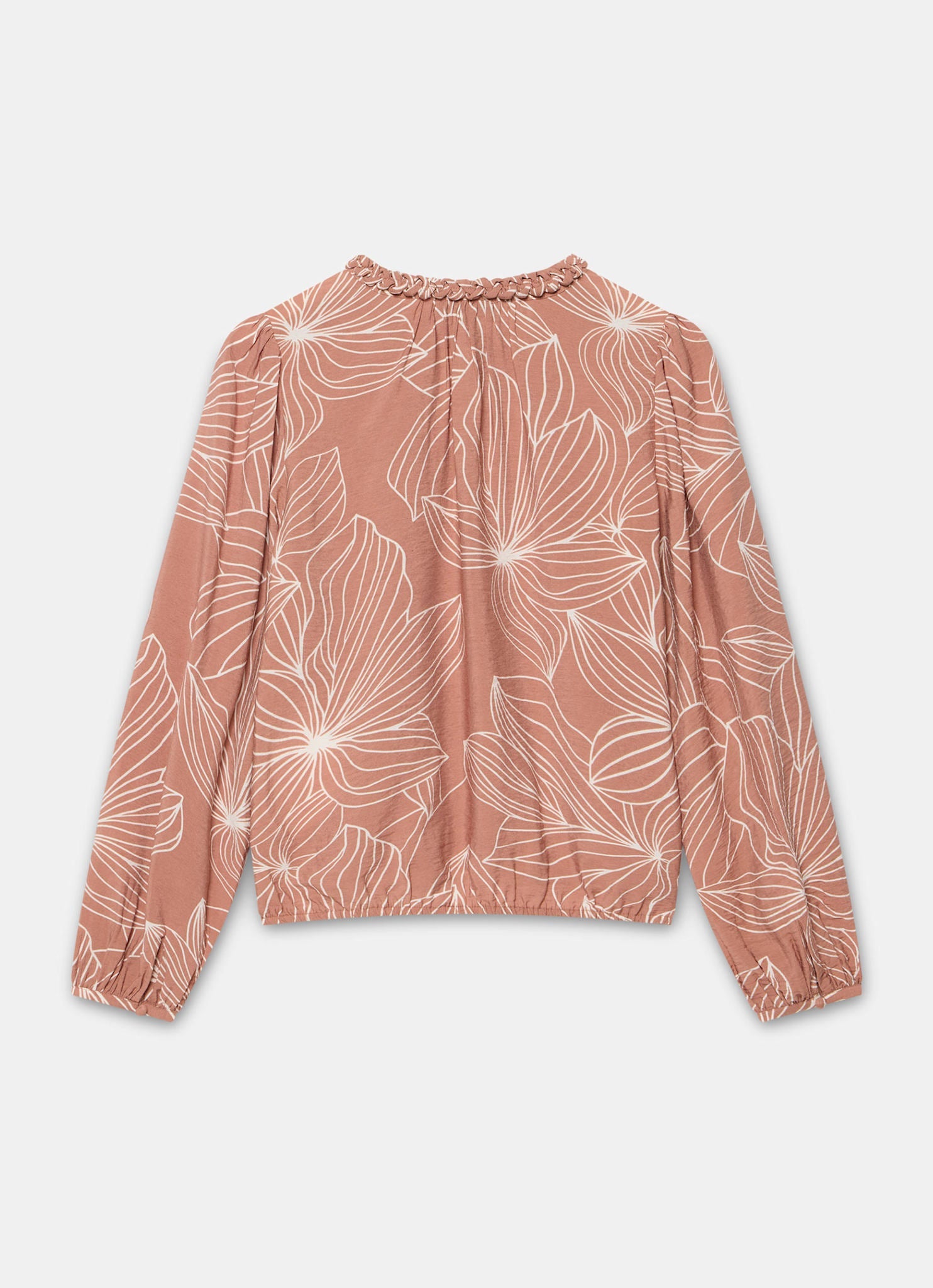 Tan Floral Print Blouse