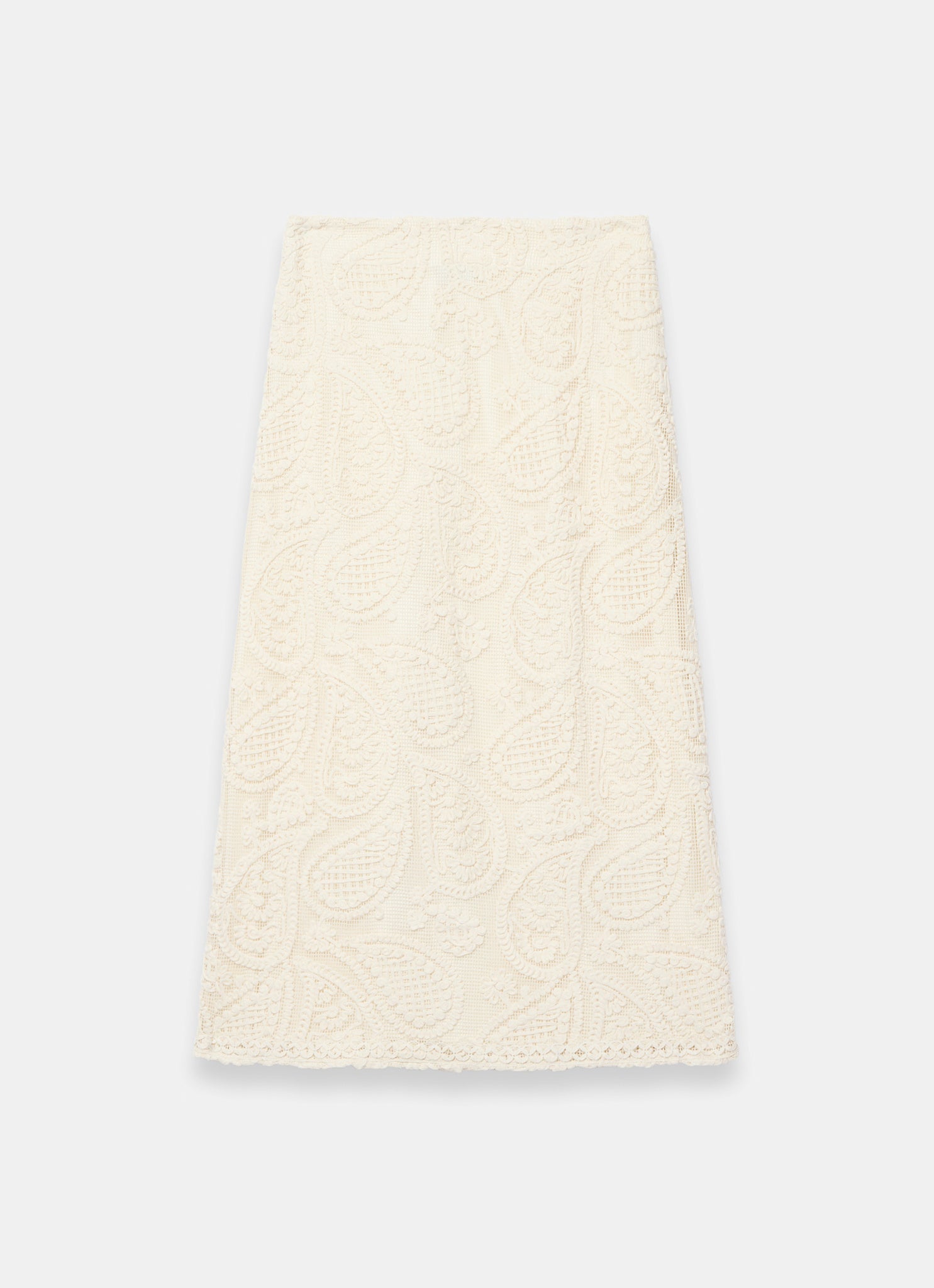 Neutral Crochet Paisley Midi Skirt