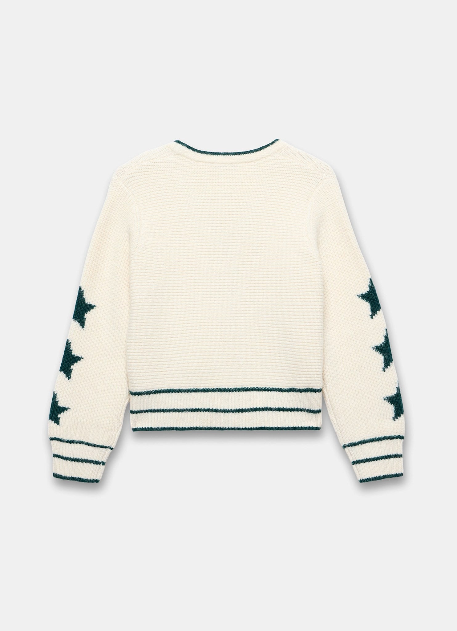 Cream Ribbed Star Cardigan