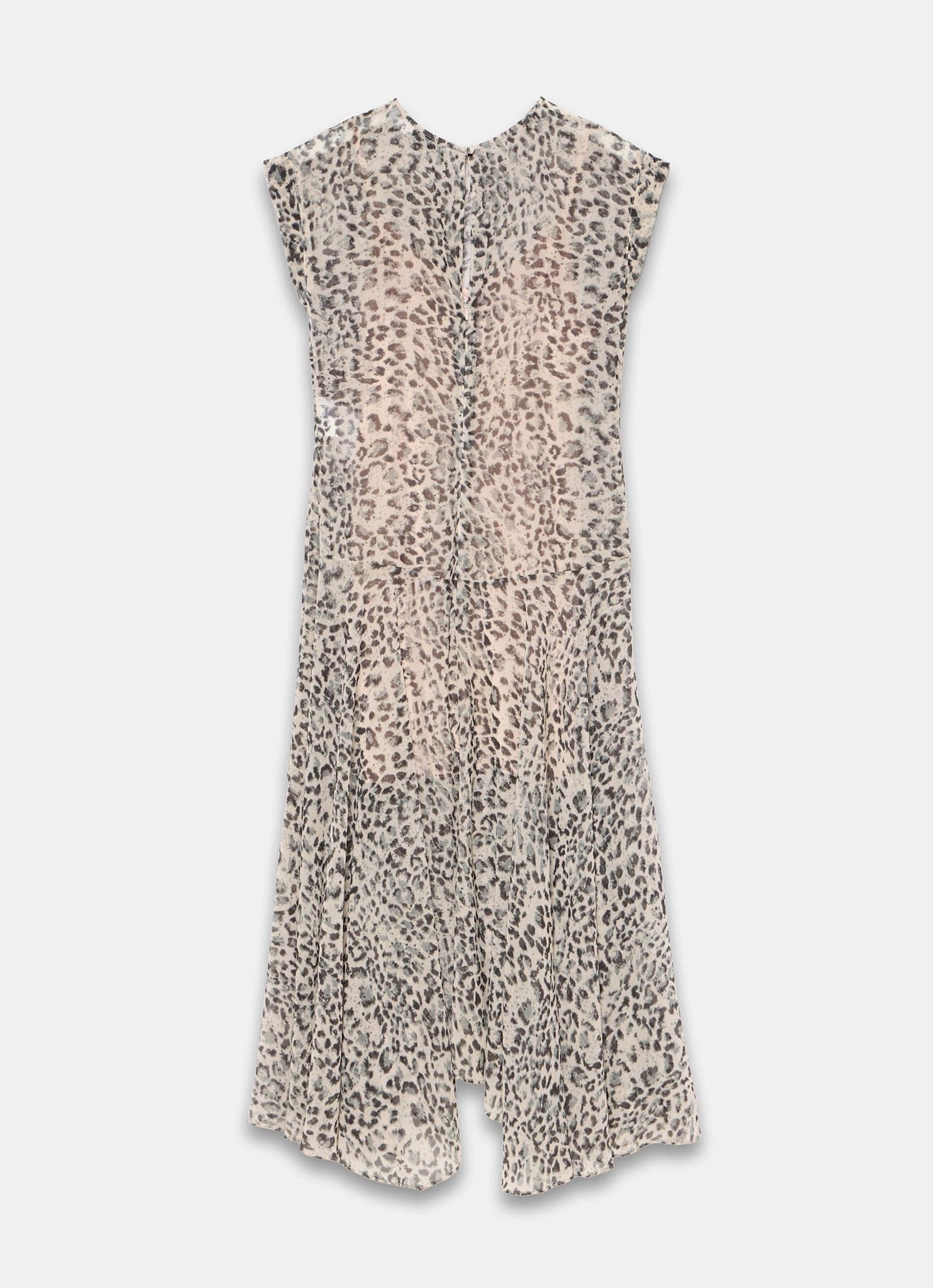 Leopard Print Cap Sleeve Midi Dress
