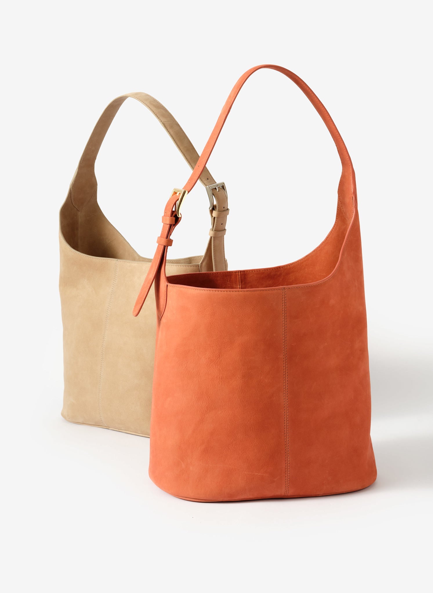 Alexa Orange Suede Bucket Bag