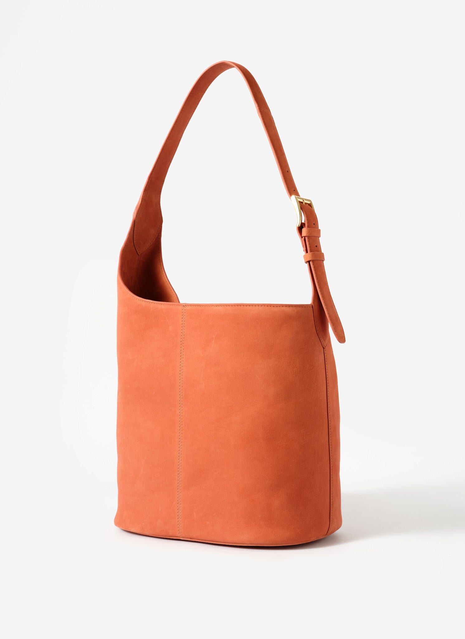 Alexa Orange Suede Bucket Bag