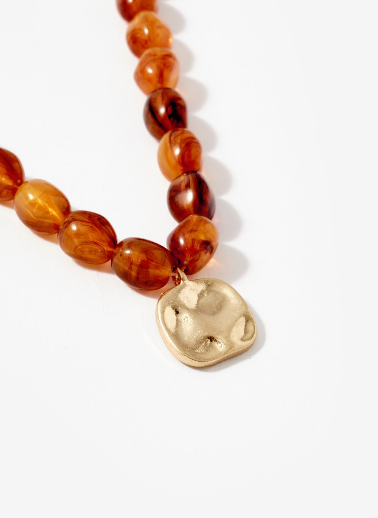 Amber Beaded Charm Necklace