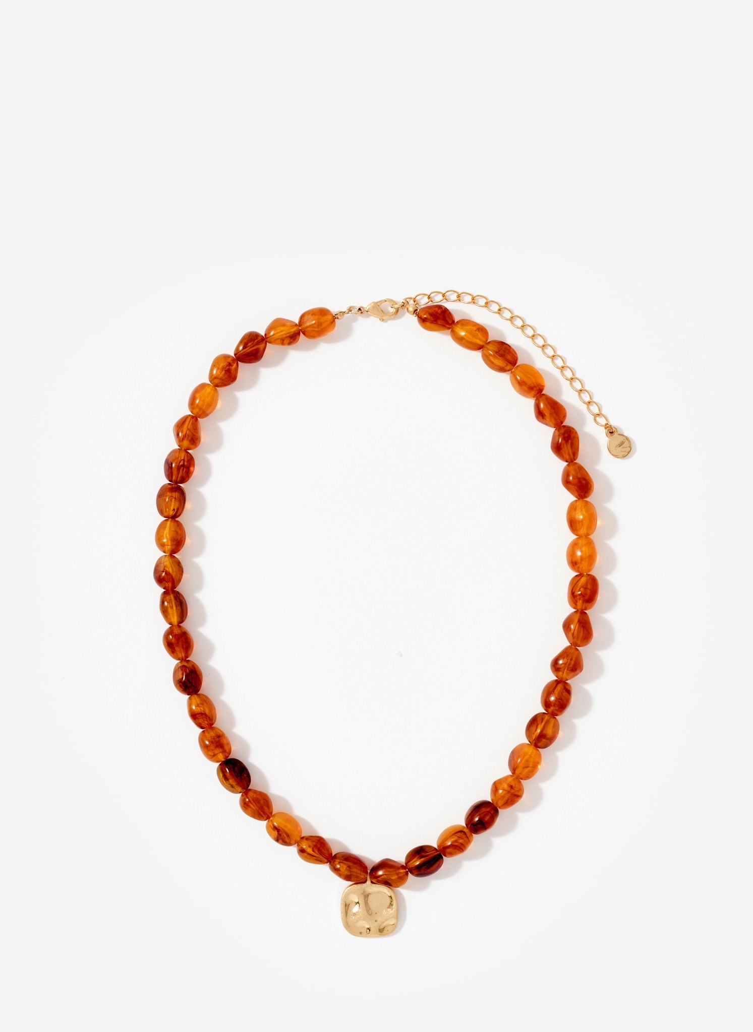 Amber Beaded Charm Necklace
