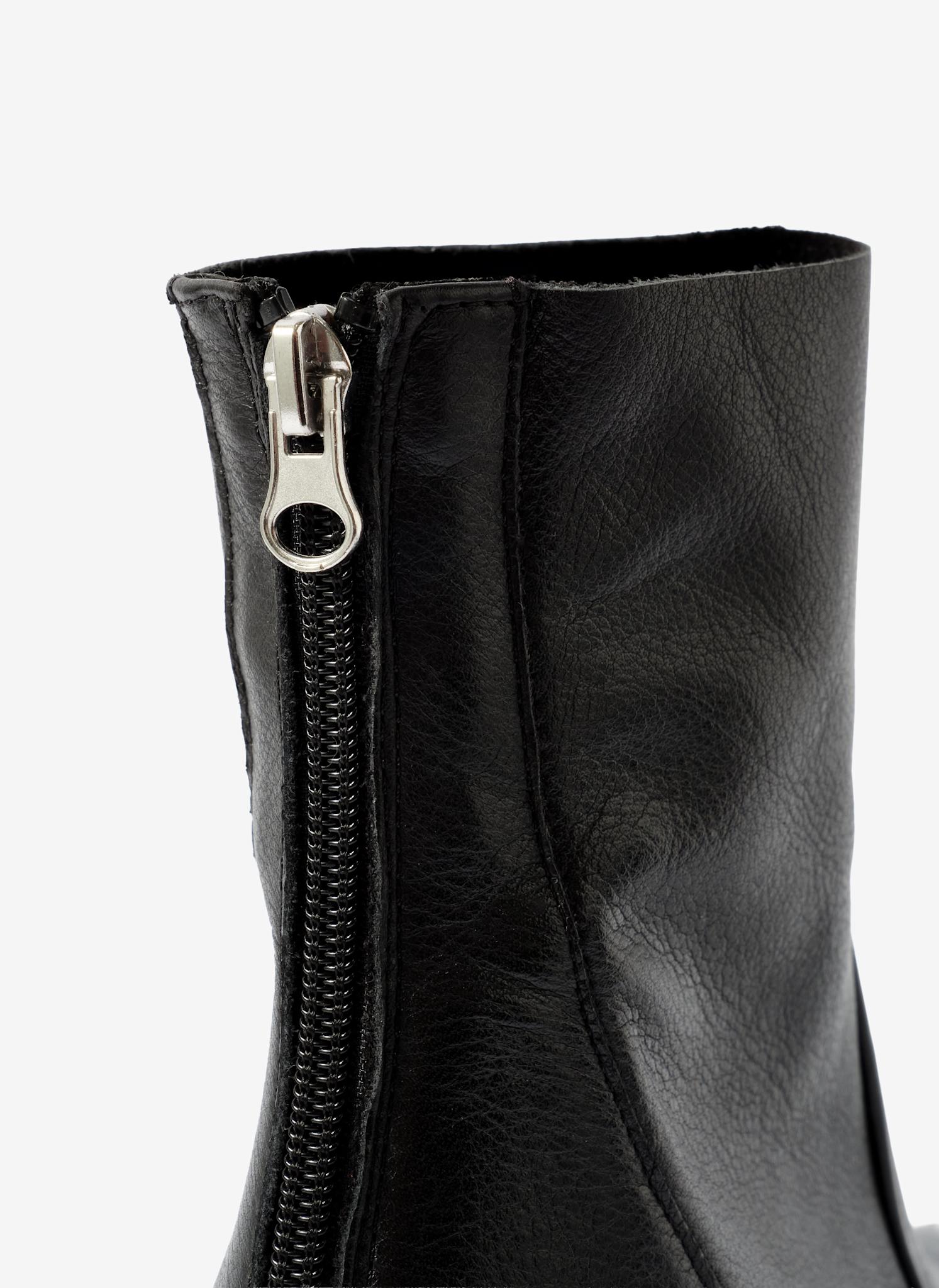 Amy Black Leather Ankle Boots