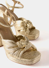 Amy Gold Textured Platform High Heels