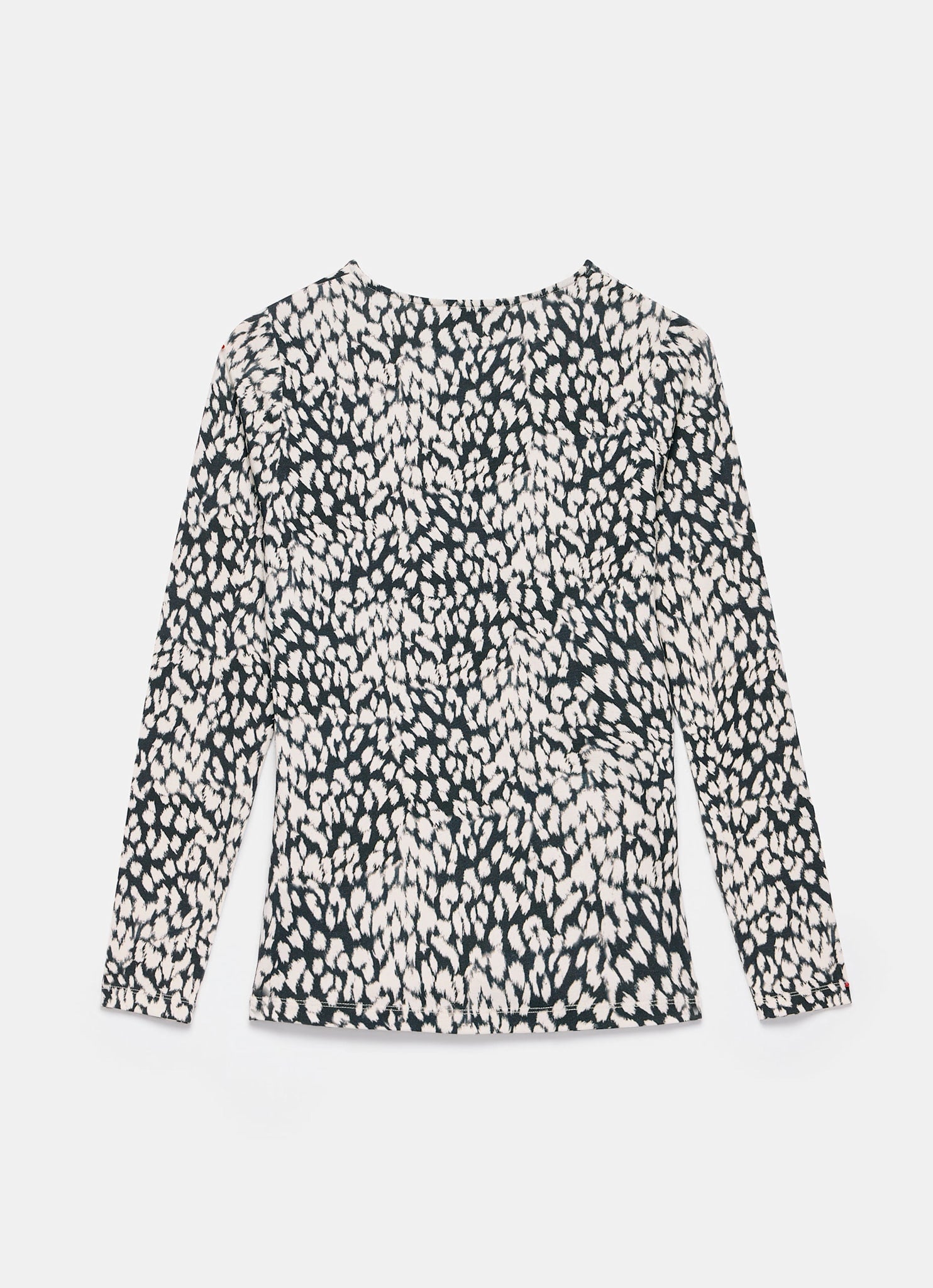 Navy Animal Print Drape Top