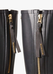 April Black Zip Wellies