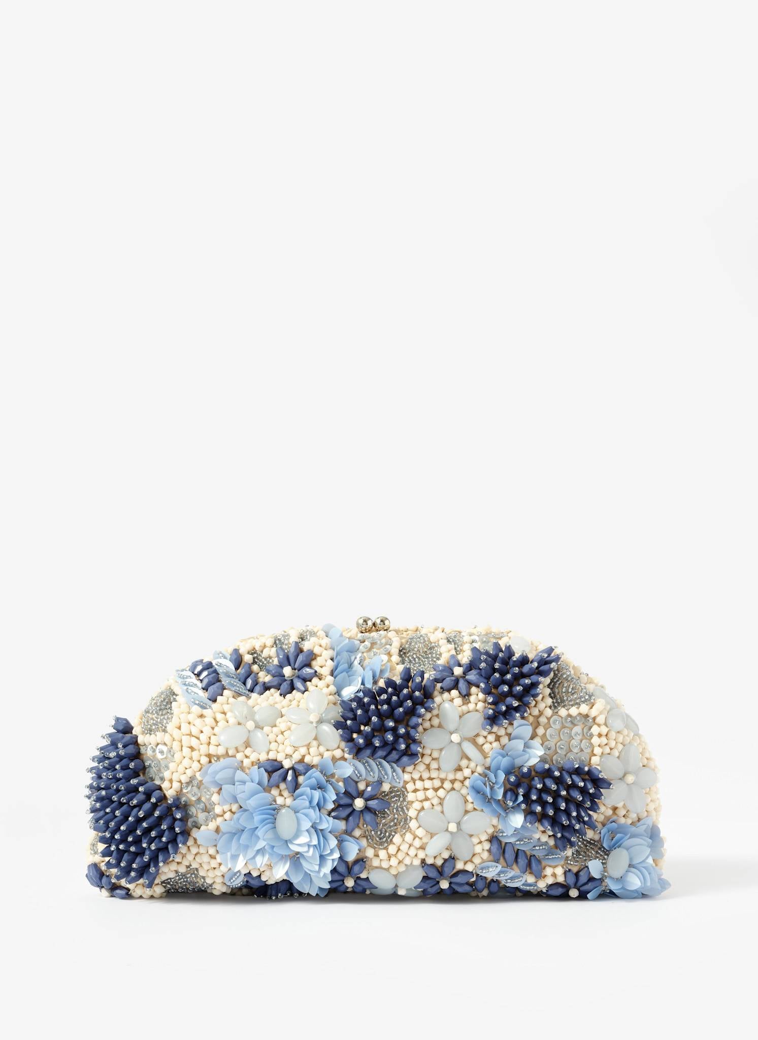 Ari Blue Beaded Clutch Bag