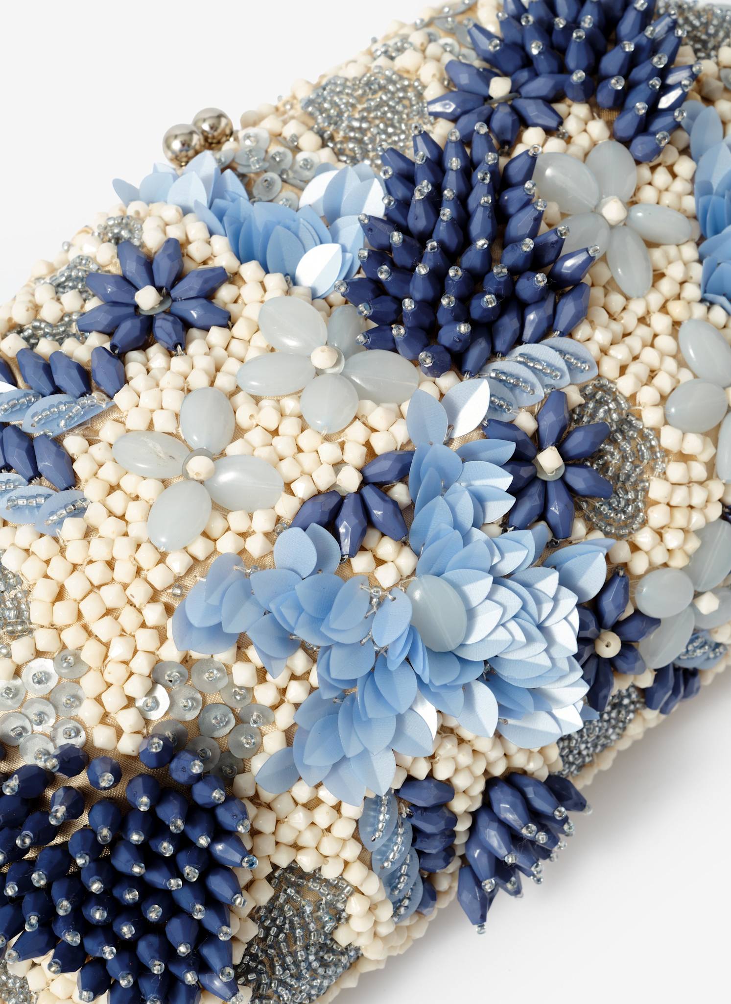 Ari Blue Beaded Clutch Bag