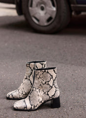 Aria Snake Print Ankle Boots