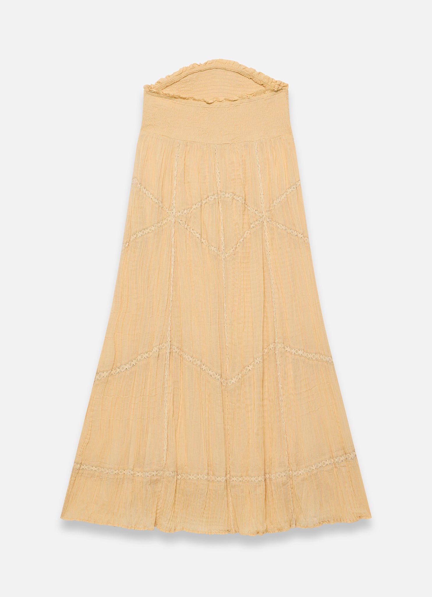 Yellow Cotton Bandeau Midi Dress