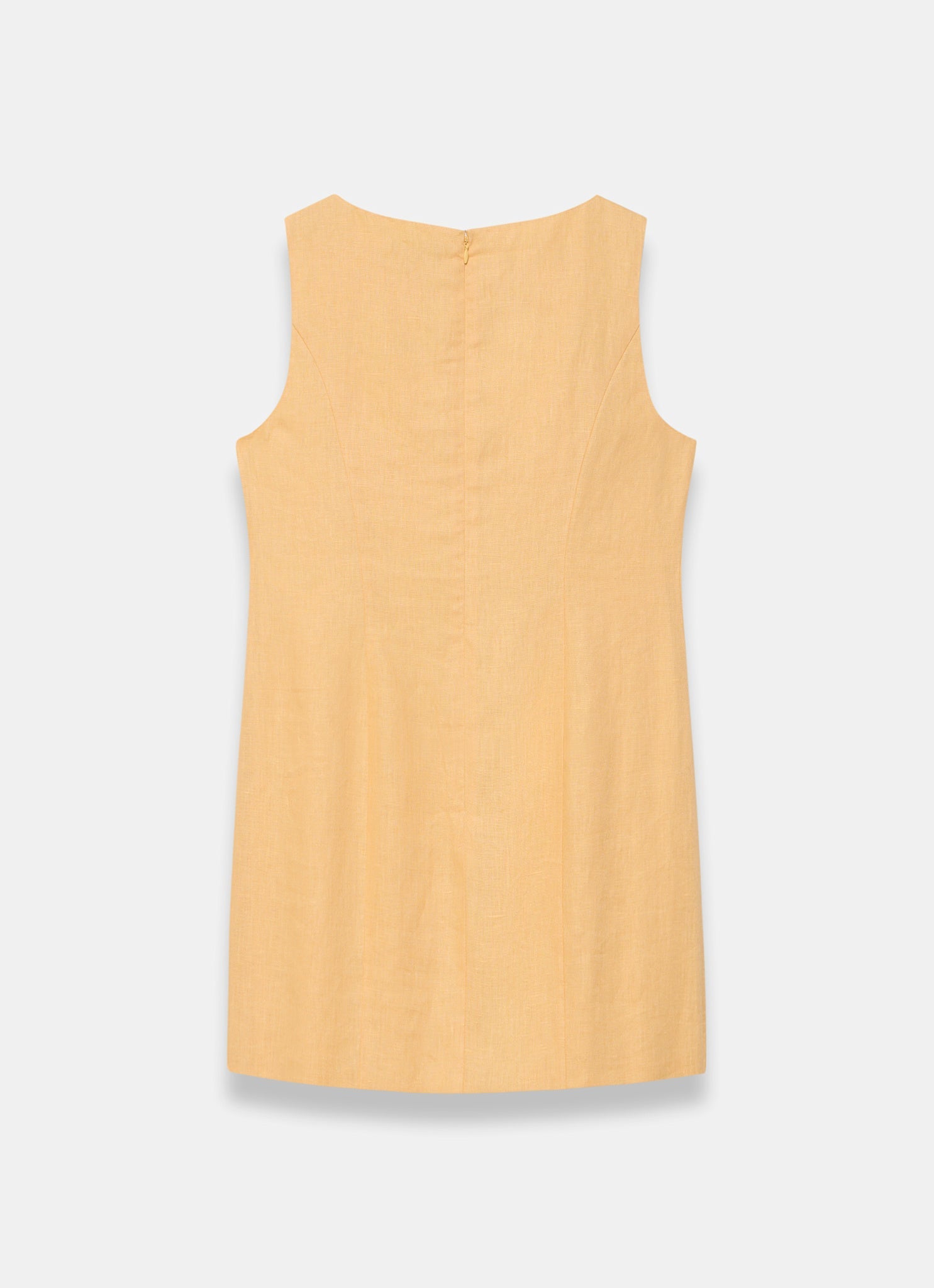 Yellow Linen Beaded Mini Dress