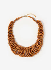 Neutral Beaded Loop Statement Necklace