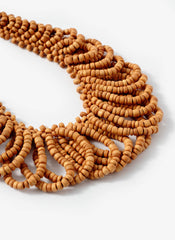 Neutral Beaded Loop Statement Necklace