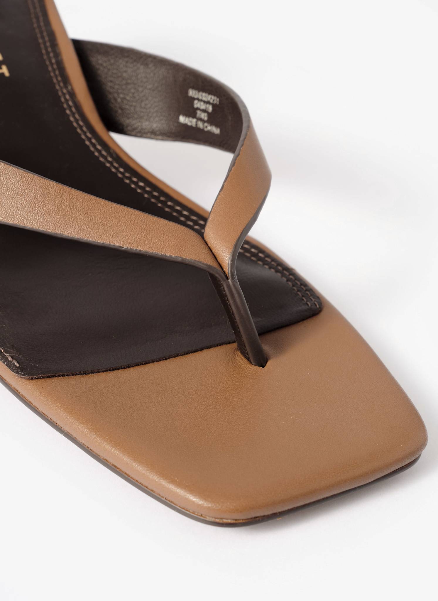 Betty Tan Leather Flip Flop Heels