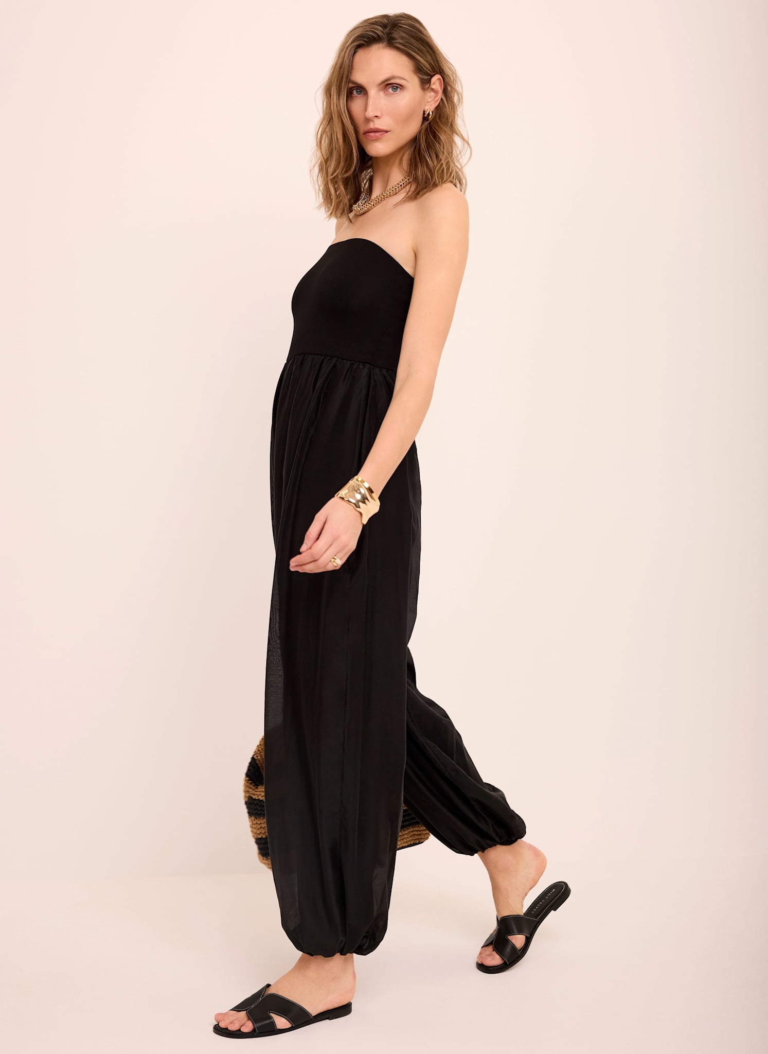 Black Bandeau Balloon Jumpsuit