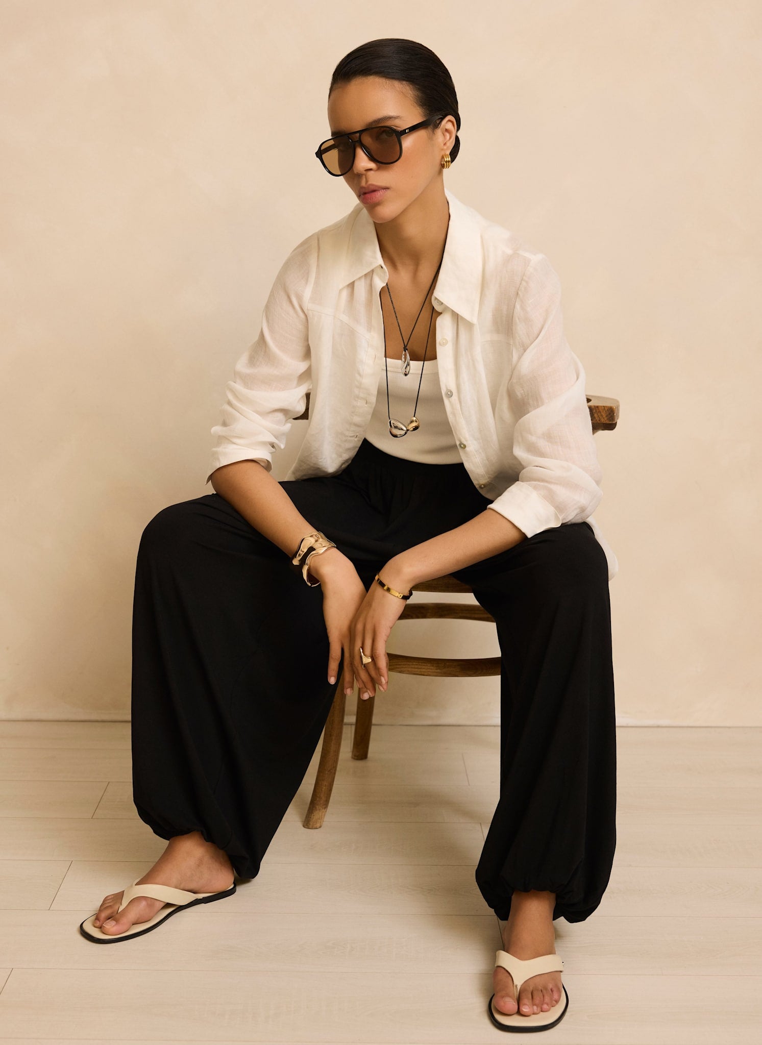 Black Jersey Balloon Trousers
