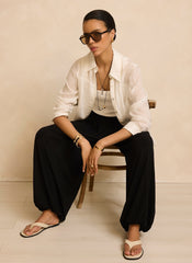 Black Jersey Balloon Trousers