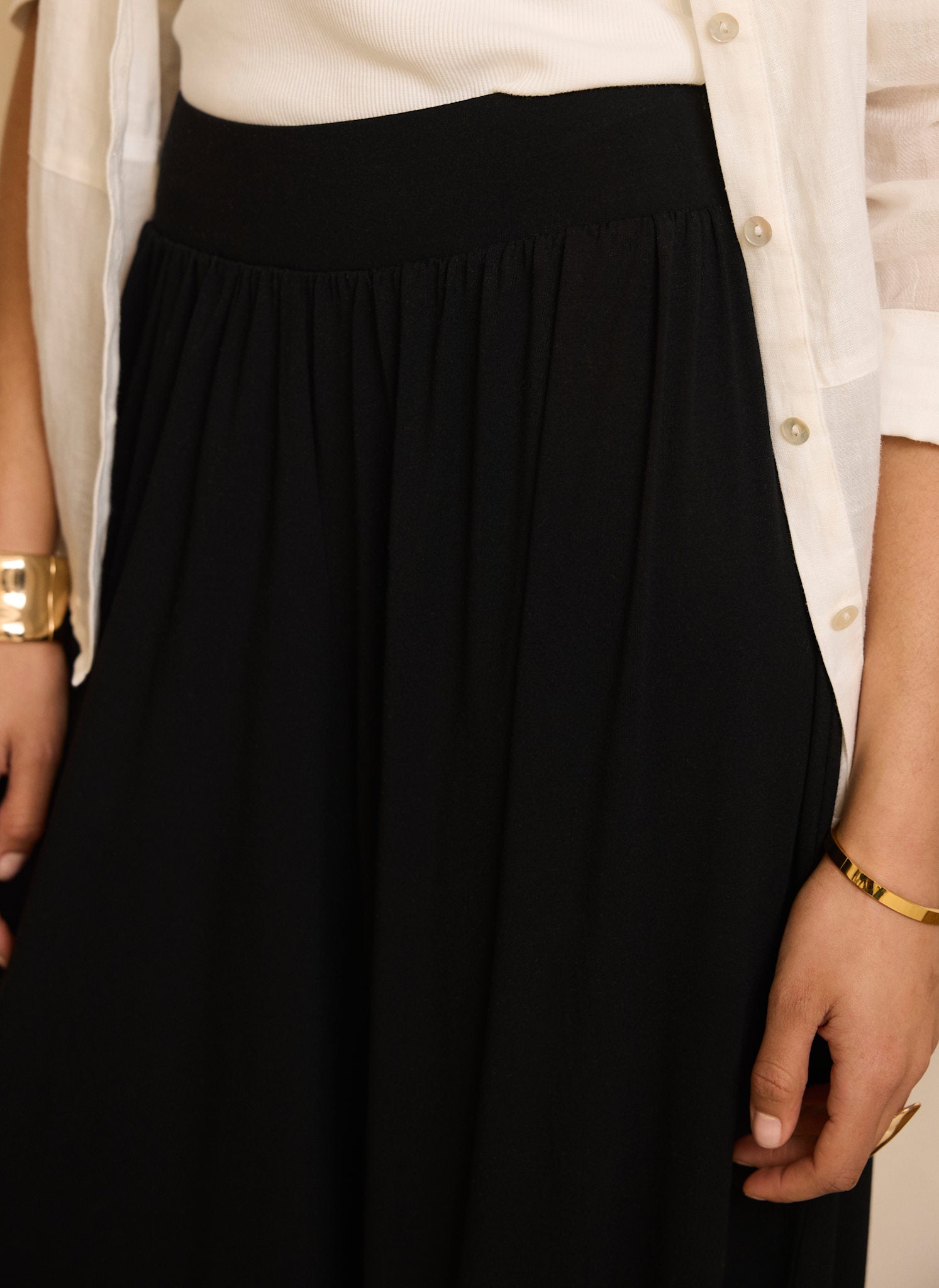 Black Jersey Balloon Trousers