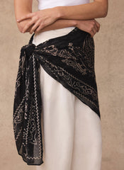 Black Bandana Print Scarf