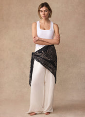 Black Bandana Print Scarf