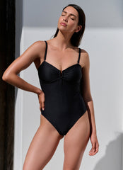 Black Bandeau Detail Swimsuit