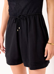 Black Bandeau Lace Playsuit