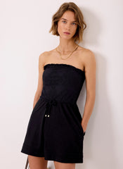 Black Bandeau Lace Playsuit