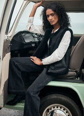 Black Reversible Borg Gilet
