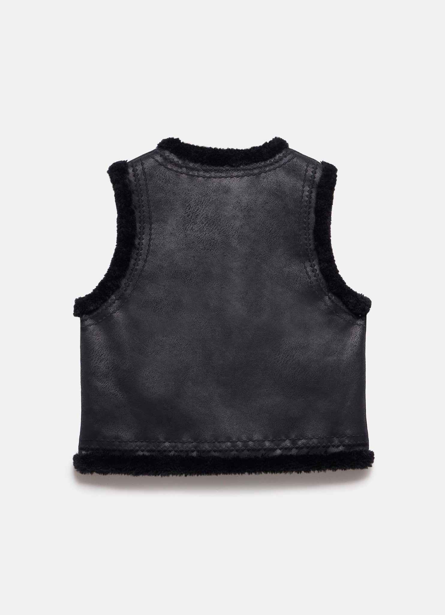 Black Reversible Borg Gilet