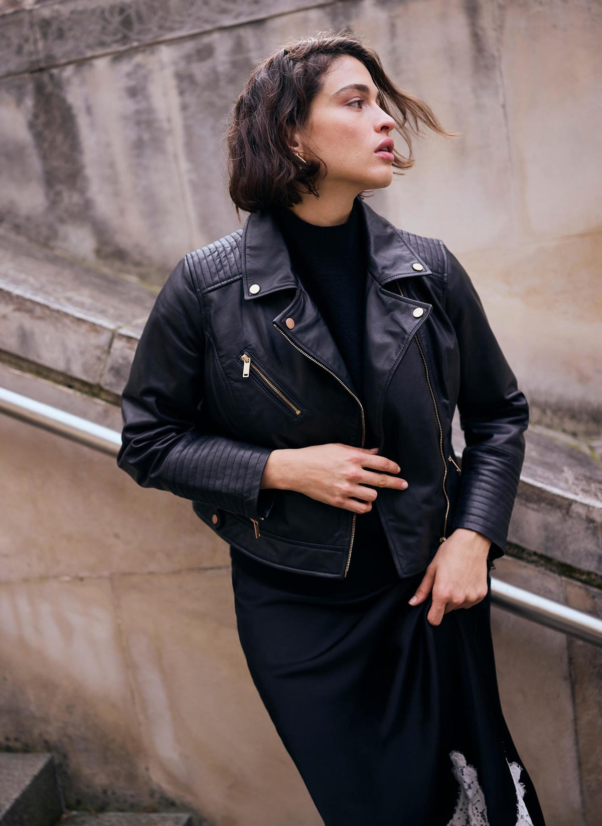 Black Leather Biker Jacket