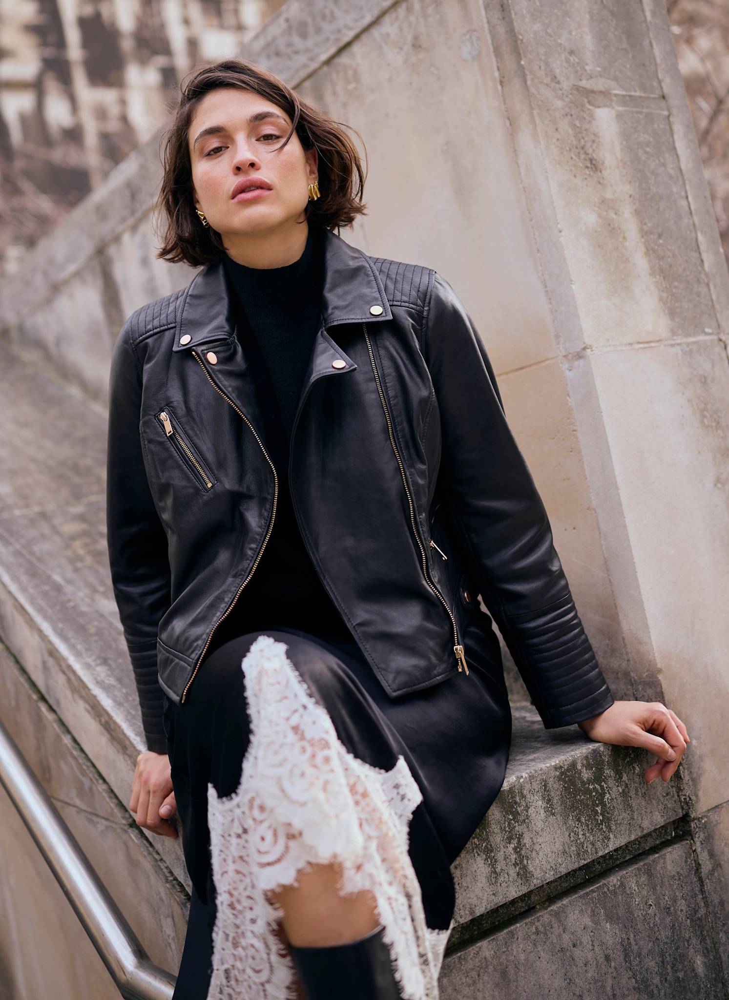 Black Leather Biker Jacket