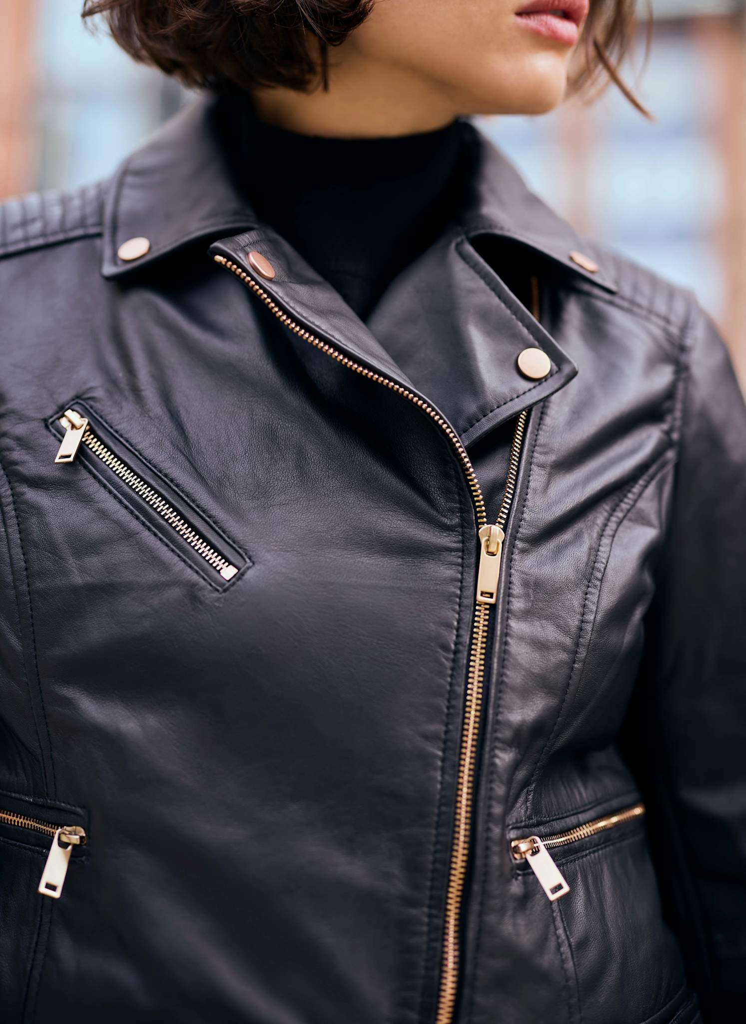 Black Leather Biker Jacket