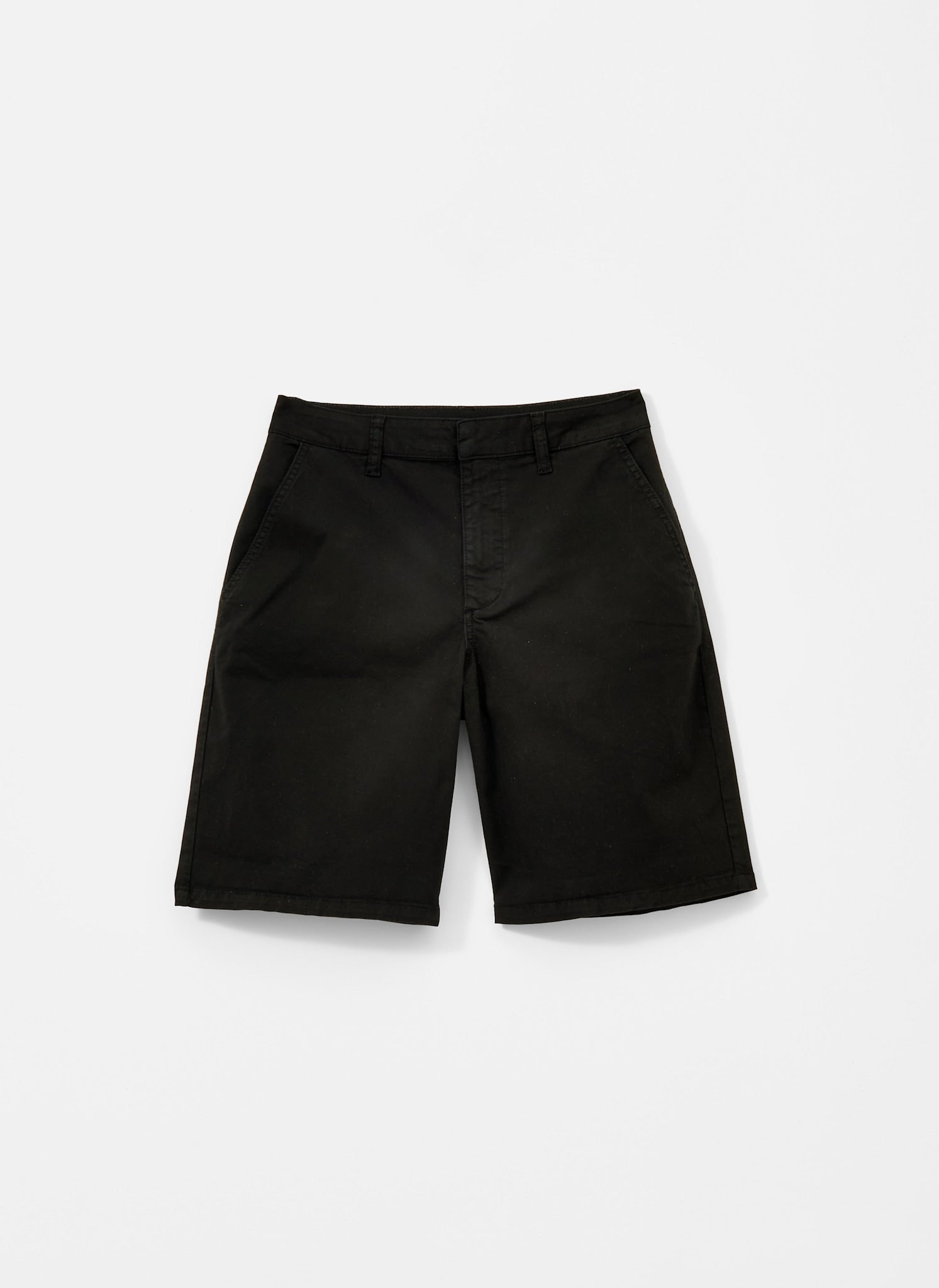 Black Tailored Chino Long Shorts