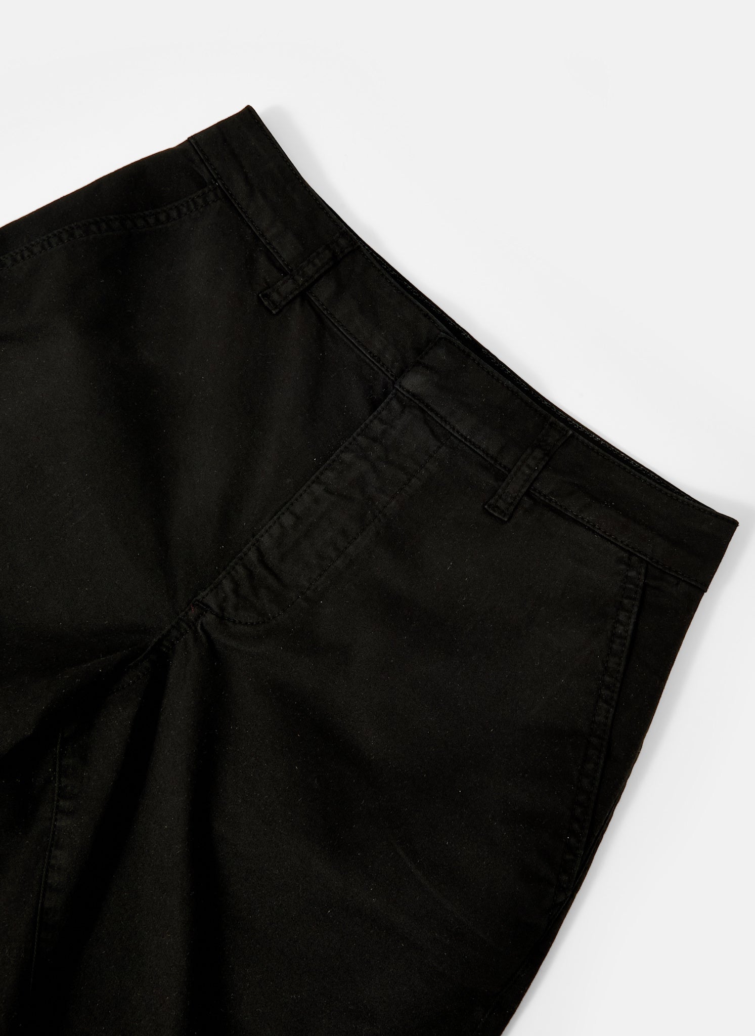 Black Tailored Chino Long Shorts