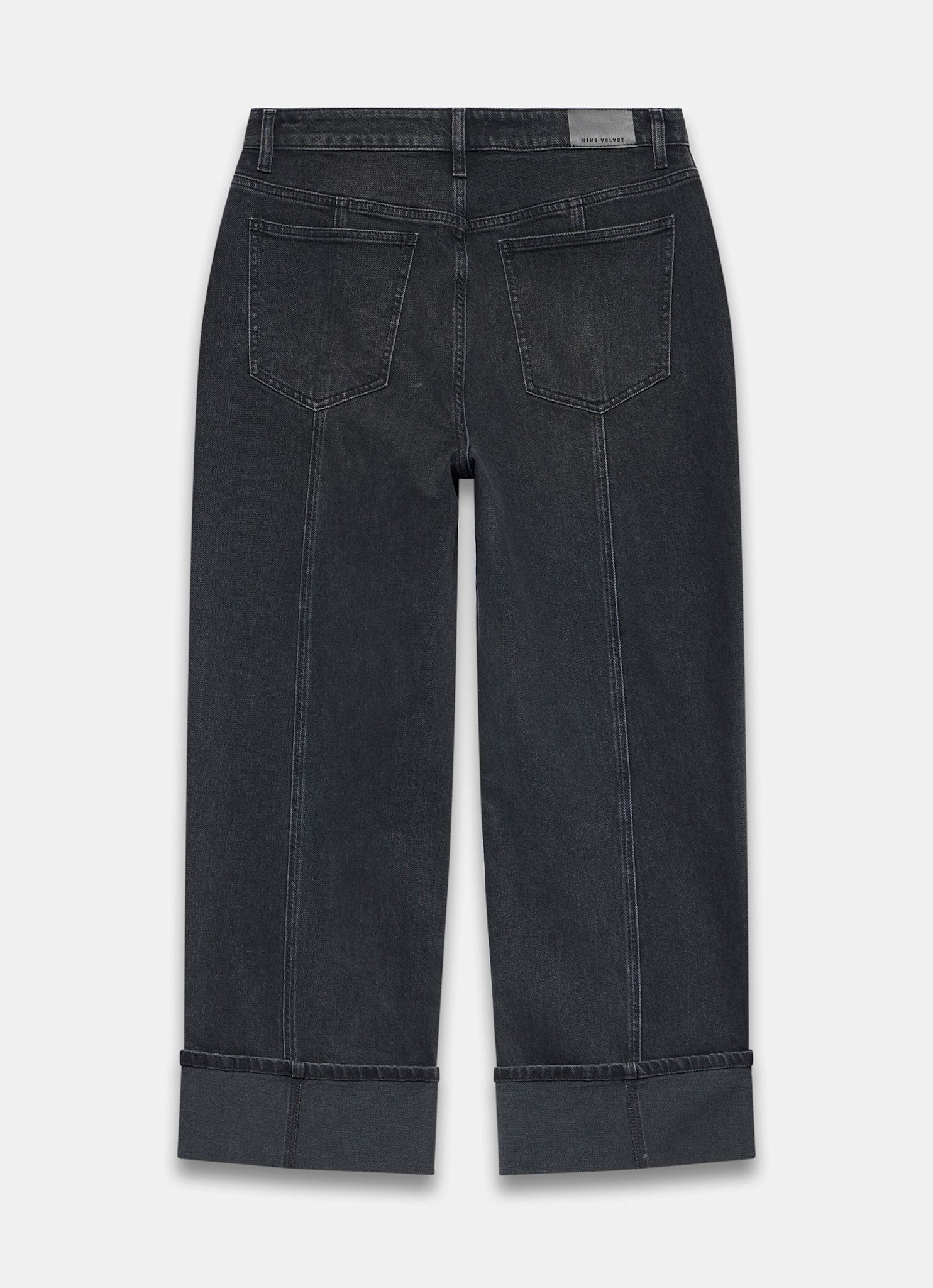 Black Denim Turn Up Jeans