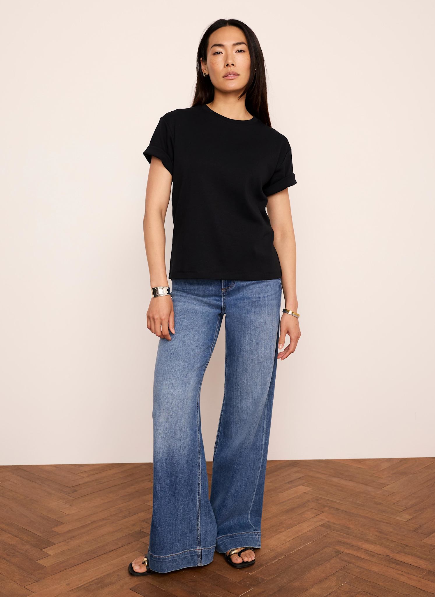 Black Cotton Slim Fit T-Shirt