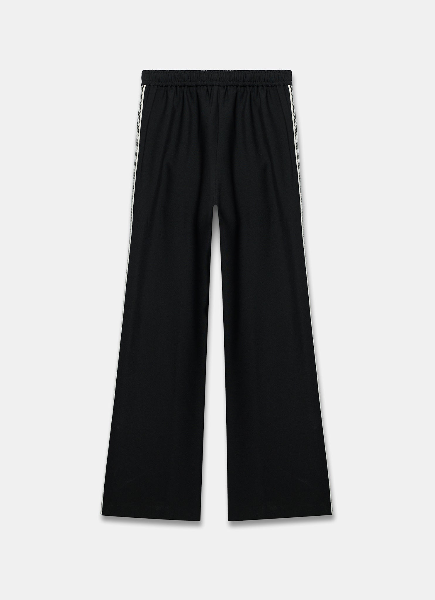 Black Crochet Side Stripe Wide Trousers