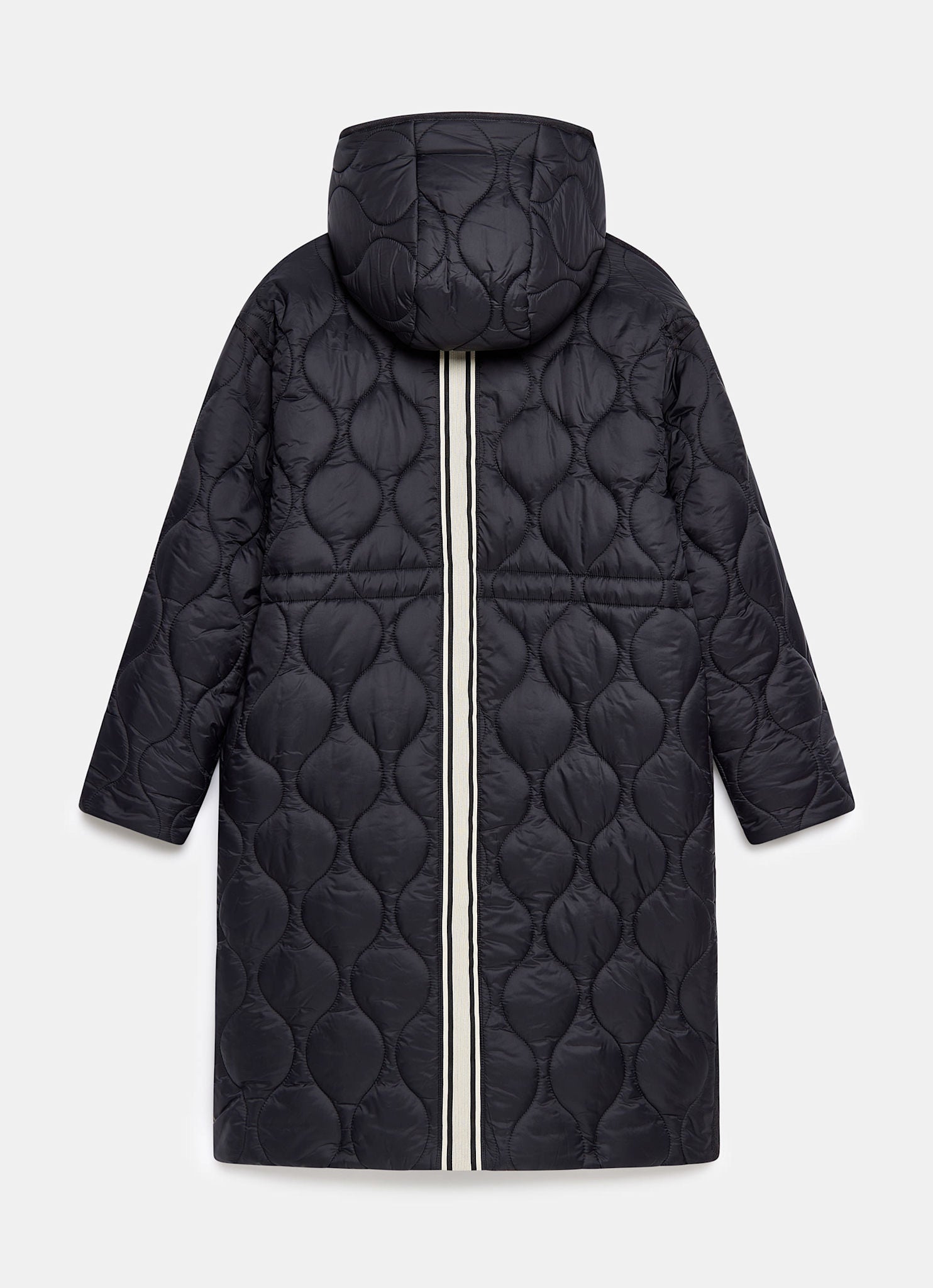 Black Double Layer Quilted Coat
