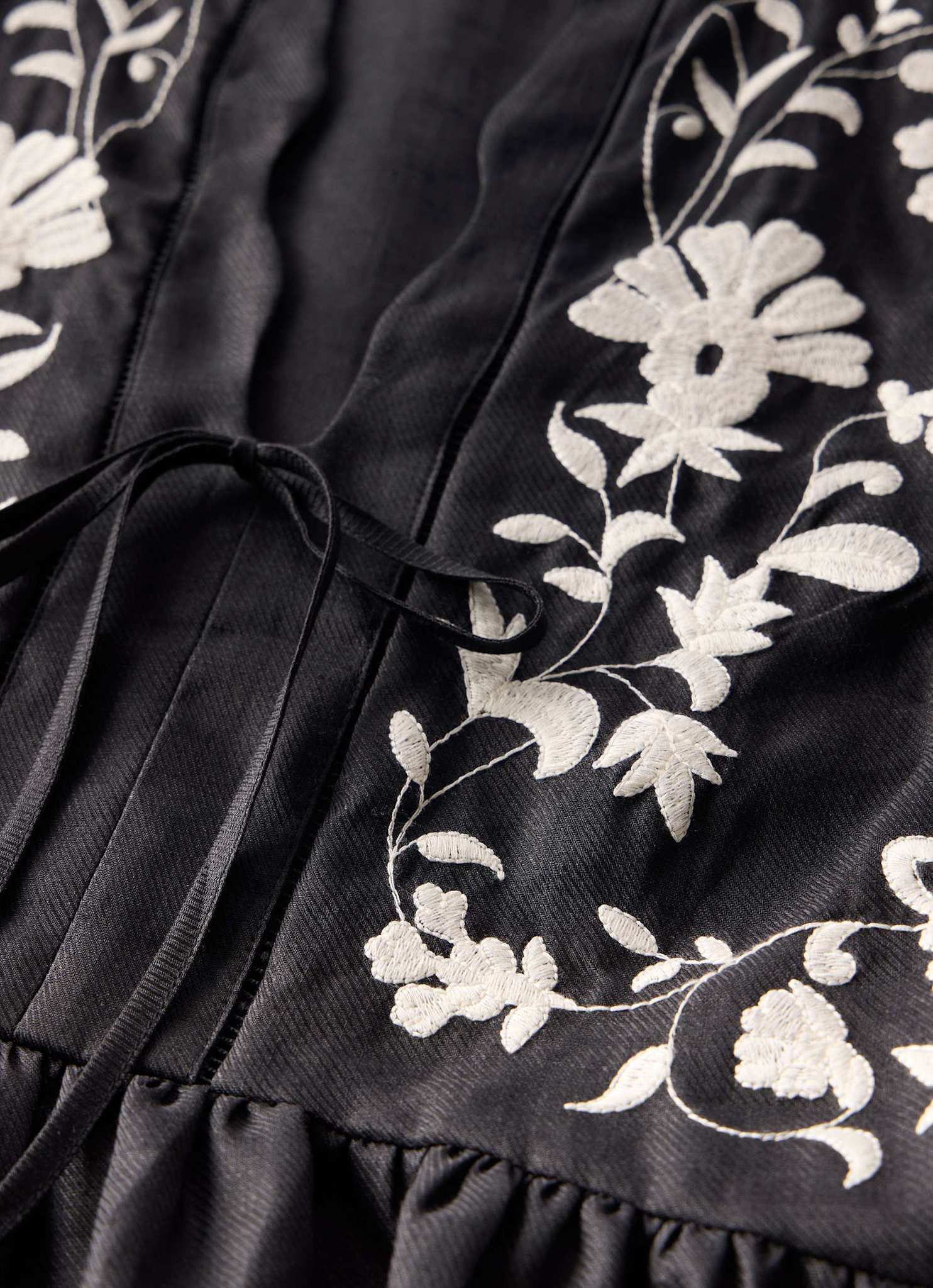 Black Embroidered Detail Top