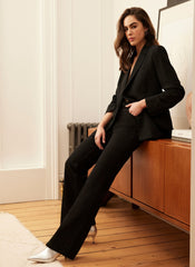 Black Fitted Flare Jeans
